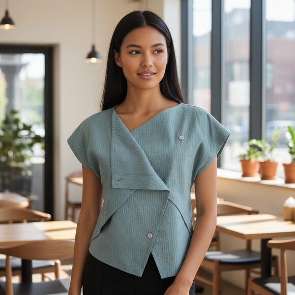 Vintage Tops - VINTAGE 80s SHAMASK Couture Textured Boxy Crop Top S Industrial Minimalist Retro